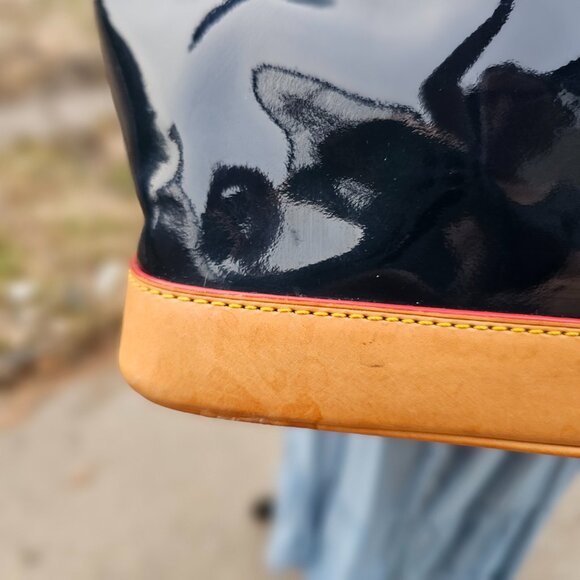 Dooney and Bourke Satchel Handbag Crossbody Shoulderbag Patent Leather Pre-owned - Picture 3 of 12